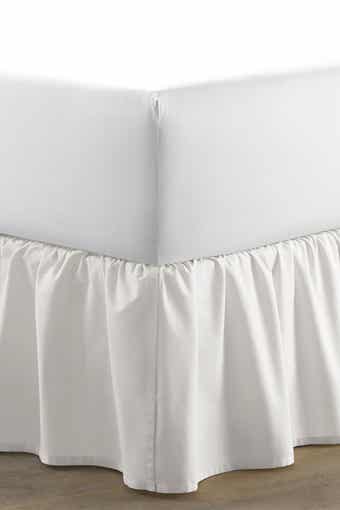 Laura Ashley Solid White King Ruffled Bed skirt