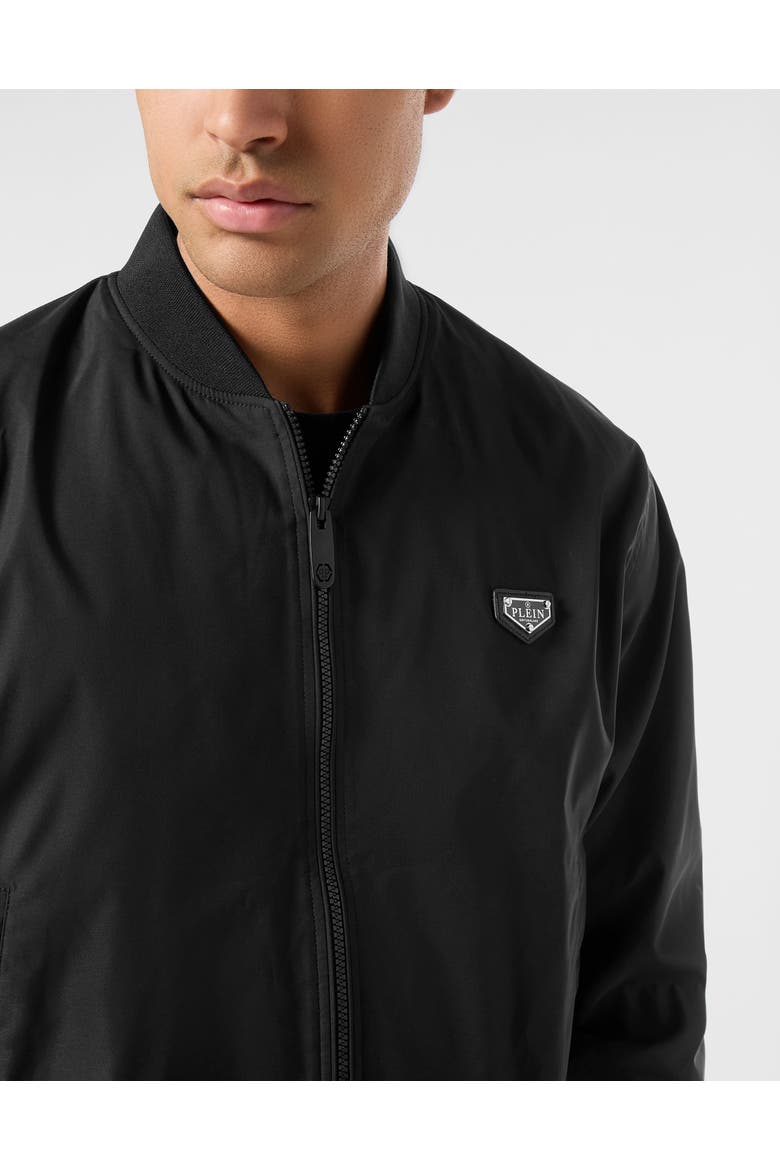 Nylon Bomber Jacket Men, Alternate, color, black