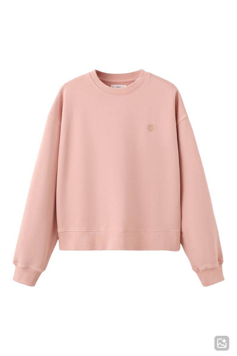 Print Cotton Sweatshirt, Alternate, color, PEACH