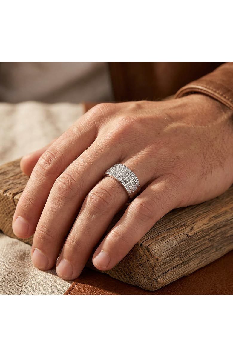 LuvMyJewelry Elysium 10K Gold Pavé Diamond Band Ring, Alternate, color, 10K White Gold