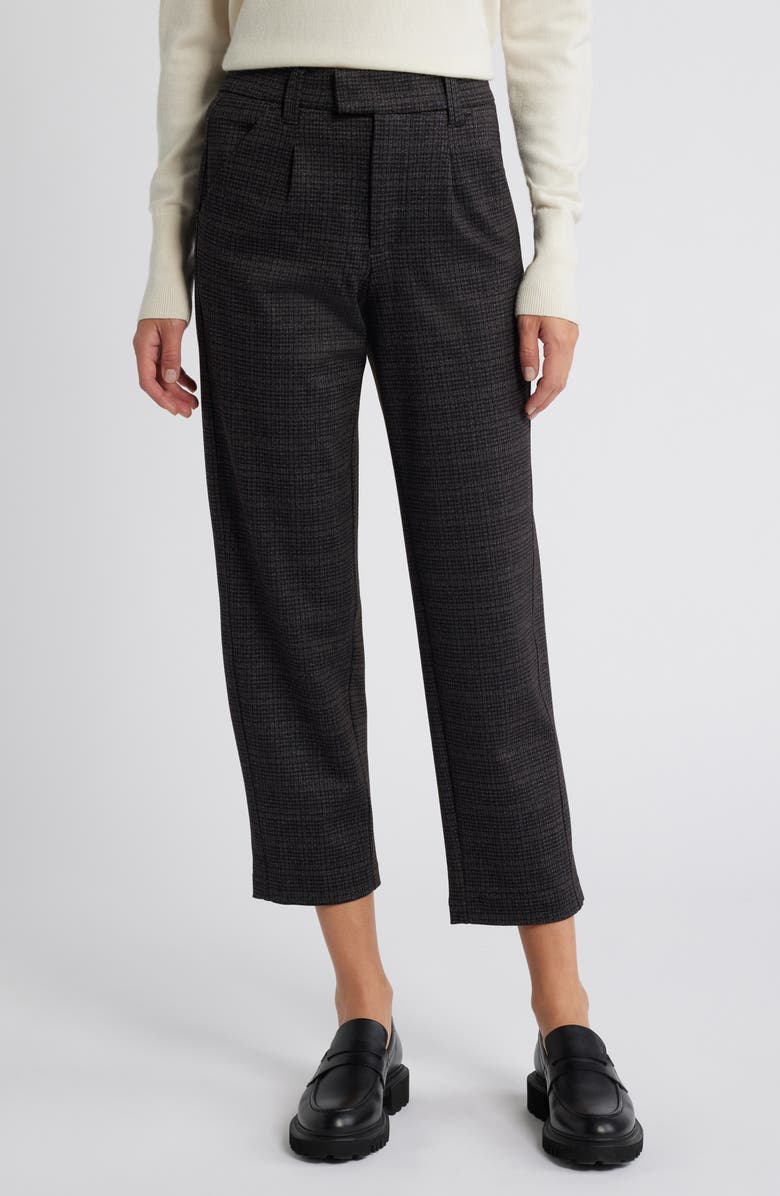 Wit & Wisdom 'Ab'Solution Skyrise Pleated Ankle Straight Leg Pants, Main, color, Charcoal Multi