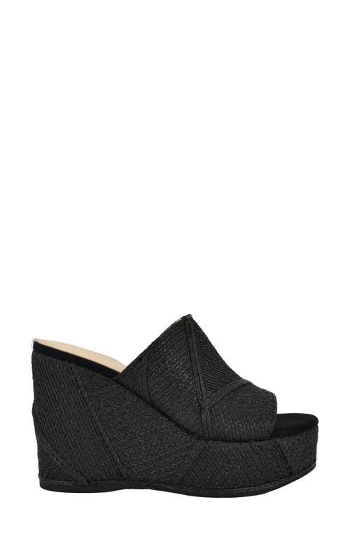 Guess Evenze Platform Wedge Sandal In Black