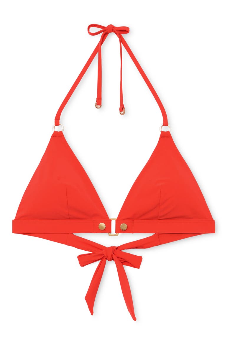 Sandy Triangle Bikini Top, Alternate, color, CORAL ORANGE