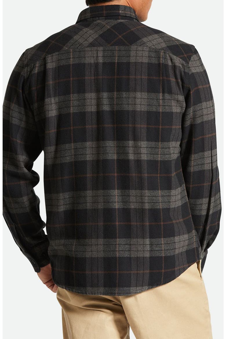 Bowery Slim Fit Plaid Flannel Button-Up Shirt, Alternate, color, BLACK/ CHARCOAL