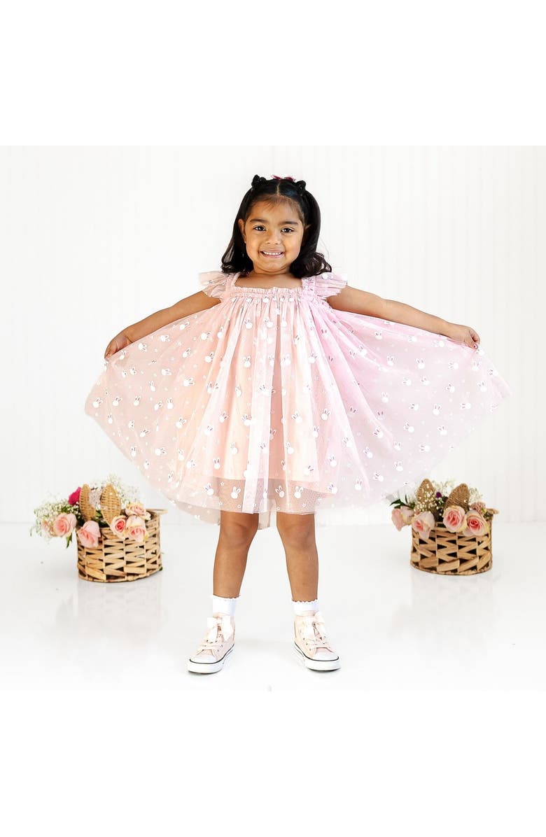 Sweet Wink Little Bunny Easter Tulle Dress, Alternate, color, Soft Pink