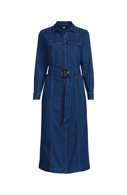LANDS' END LANDS' END SOFT DENIM MIDI SHIRT DRESS 