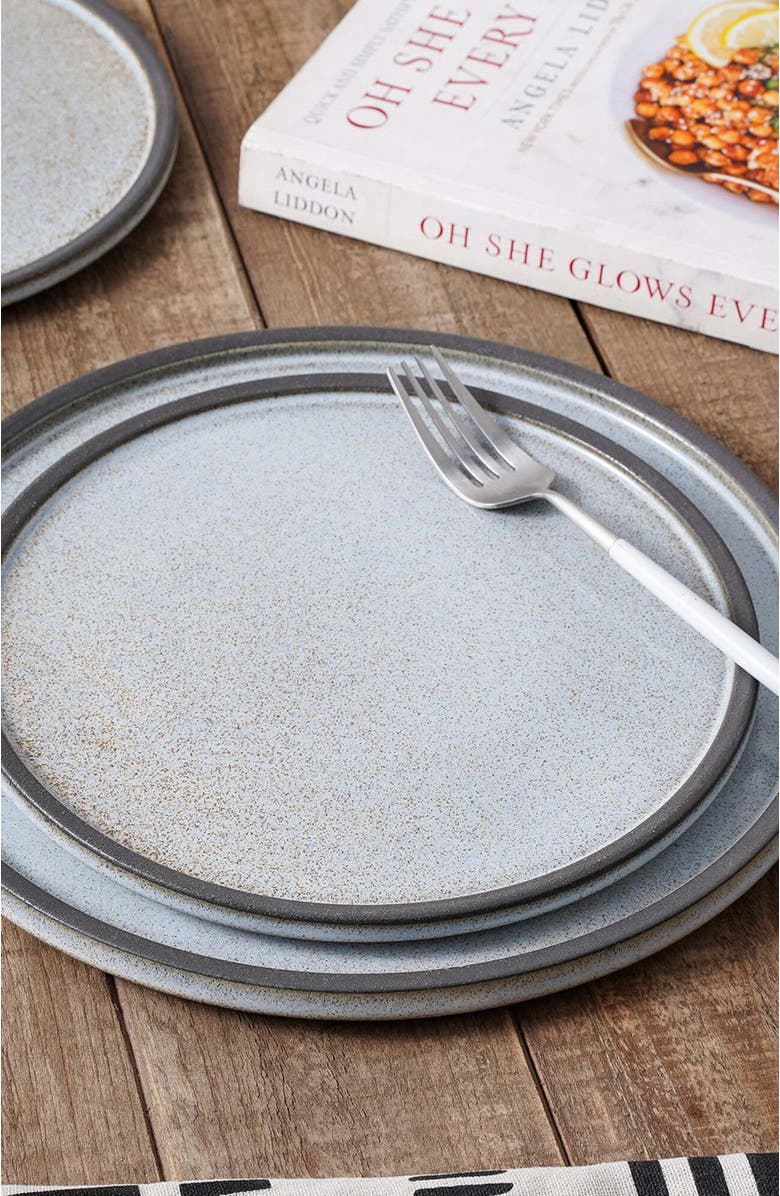 Stone Lain Vince Stoneware 4-Piece Dinner Plate Set, Alternate, color, Gray-Green-Blue