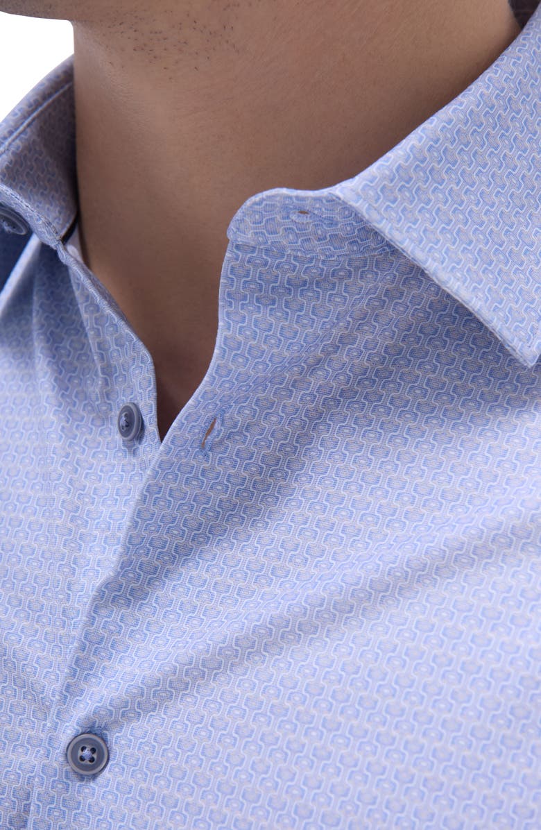 Bugatchi James OoohCotton<sup>®</sup> Geo Print Button-Up Shirt, Alternate, color, Air Blue