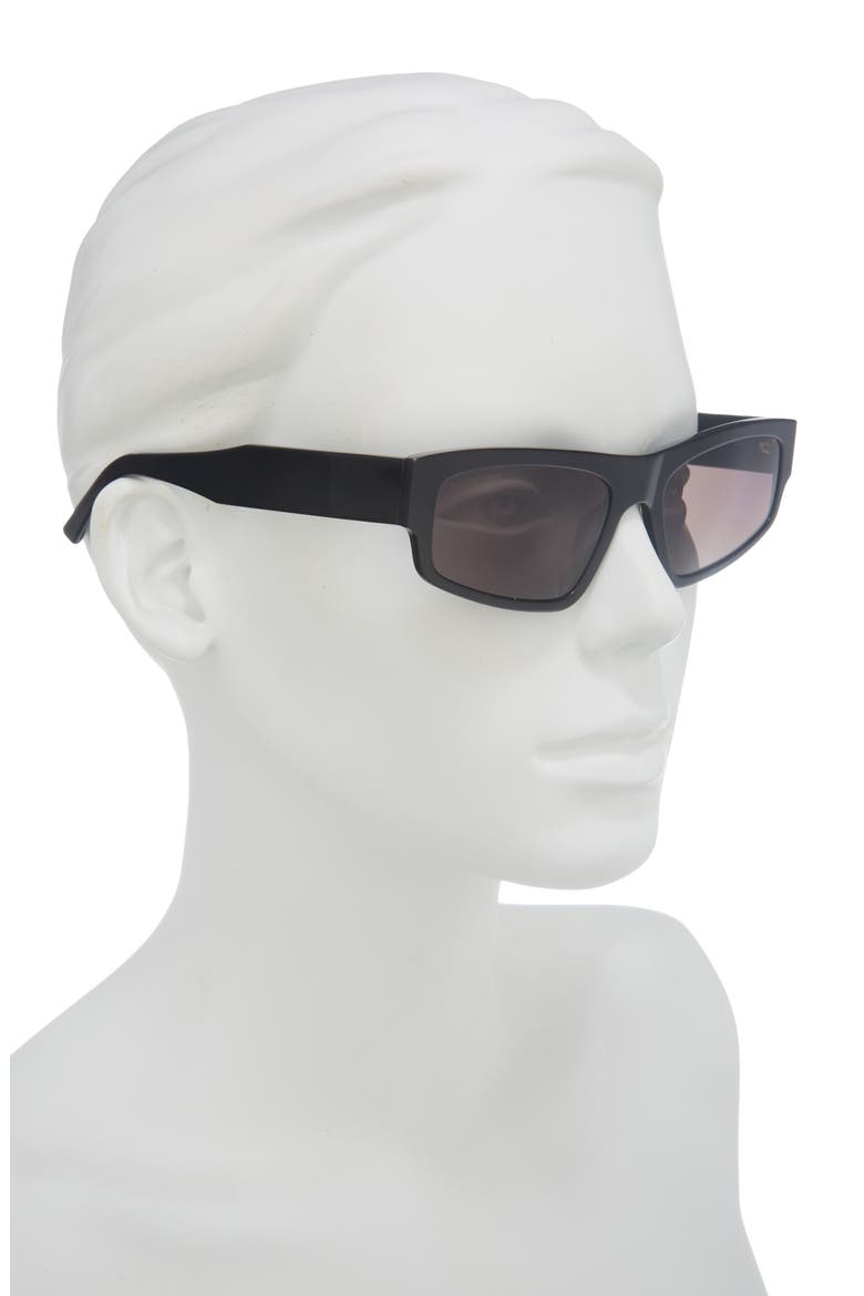 56mm Rectangular Sunglasses, Alternate, color, BLACK BLACK GREY