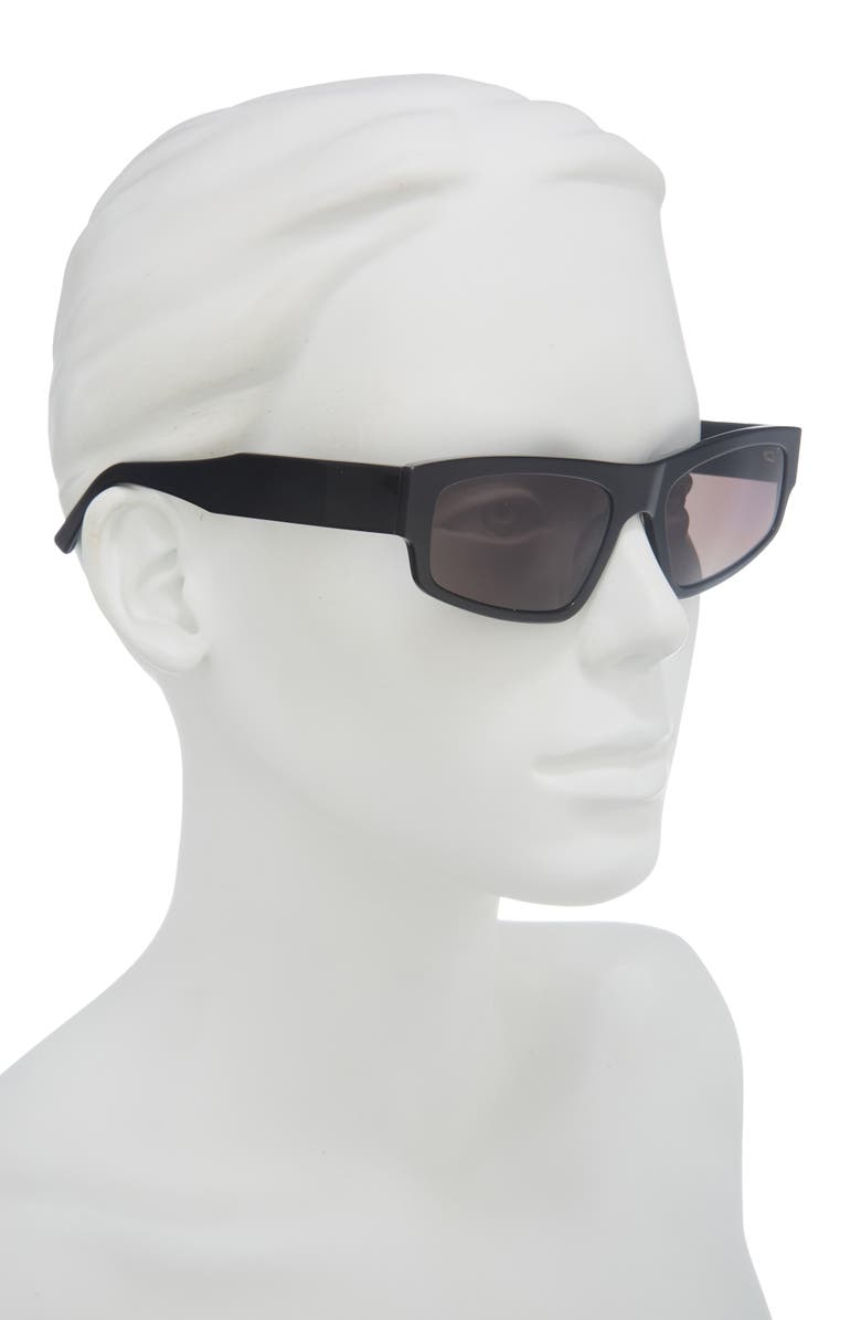 Balenciaga 56mm Rectangular Sunglasses, Alternate, color, Black Black Grey