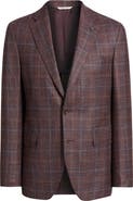 Jack Victor McAllen Red Plaid Soft Constructed Wool & Silk Blend Sport Coat