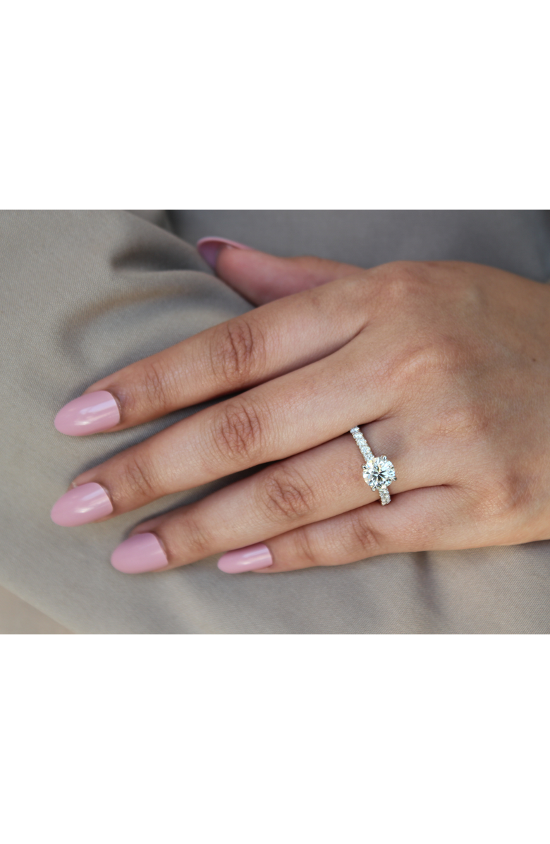 LuvMyJewelry Aurielle 14K Gold Round Cut Hidden Halo Lab Grown Diamond Engagement Ring - 2 Ct, Alternate, color, 14K Yellow Gold