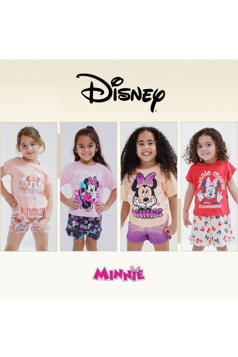 Minnie Mouse Girls' 2-Piece T-Shirt and Shorts Set, Alternate, color, Minnie Ombre Purple
