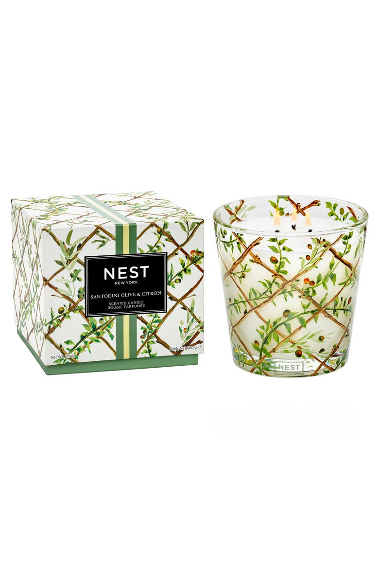 Santorini Olive & Citron Scented 3-Wick Candle (Limited Edition), Alternate, color, NO COLOR