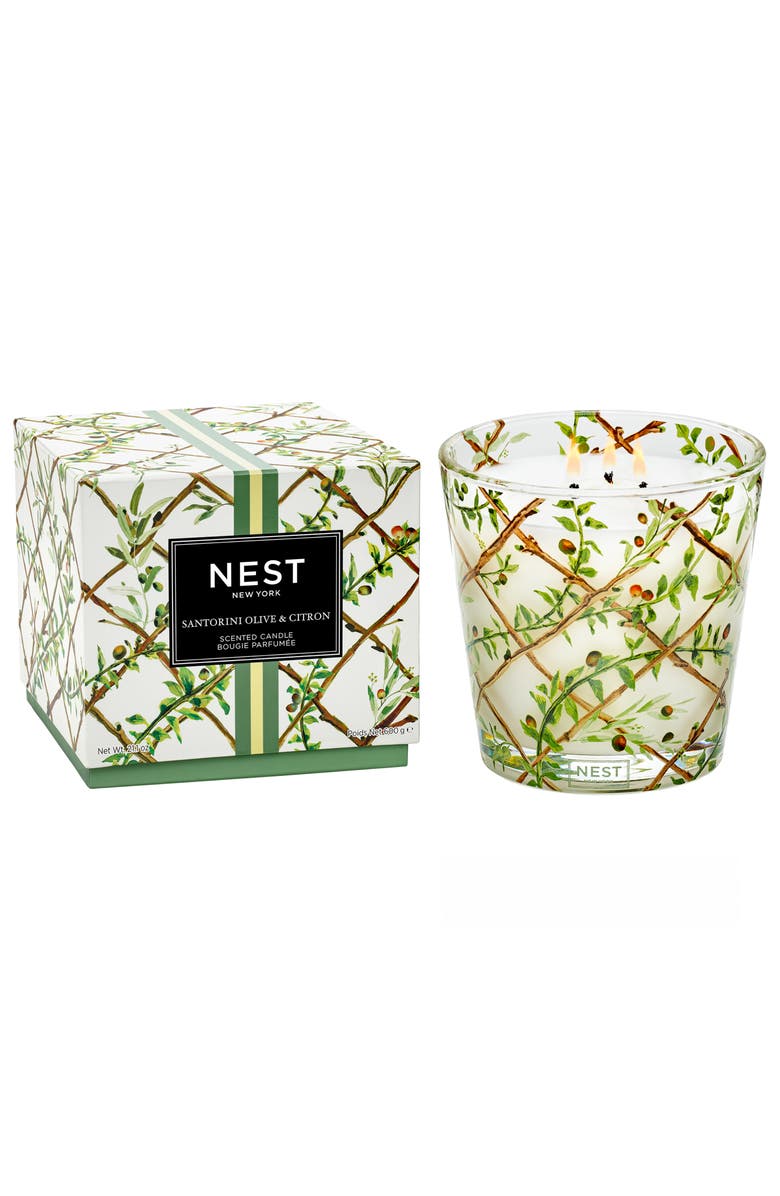 NEST New York Santorini Olive & Citron Scented 3-Wick Candle, Alternate, color,