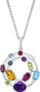 EFFY Semiprecious Stone Circle Pendant Necklace