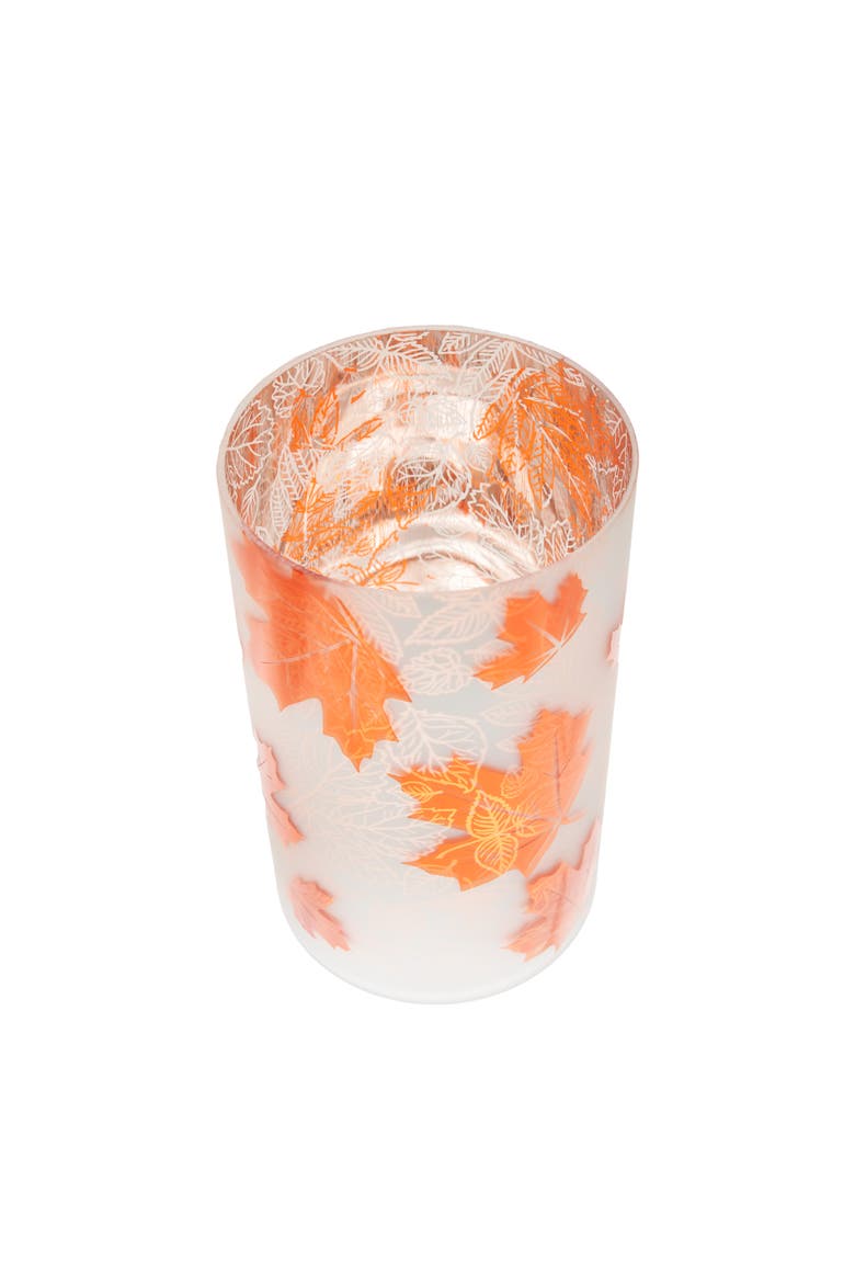 Fall Leaves Glass Container Large, Alternate, color, Orange