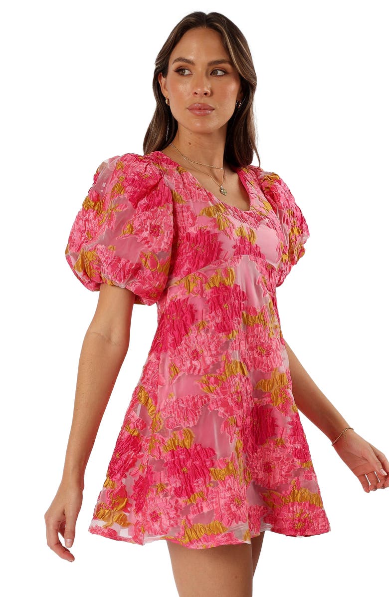 Petal & Pup Jordin Floral Puff Sleeve Minidress, Alternate, color, 