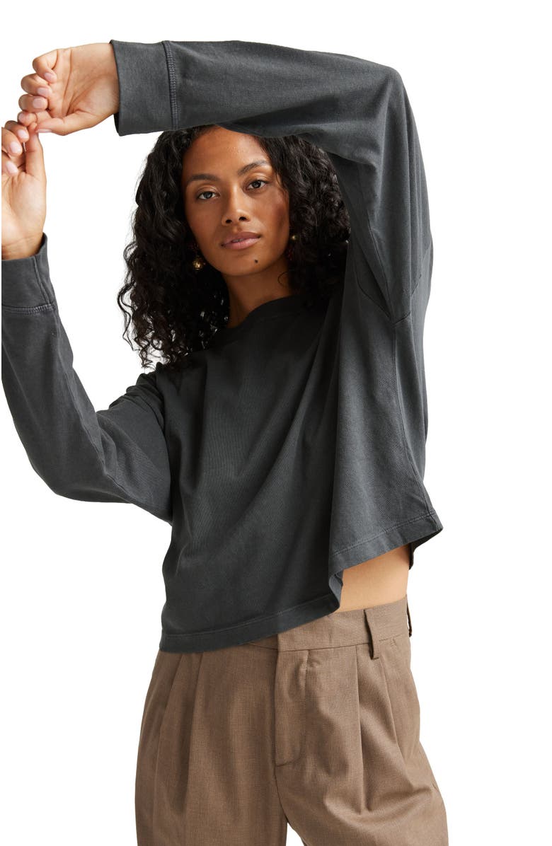 Richer Poorer The Relaxed Crop Long Sleeve Tee, Alternate, color, Stretch Limo