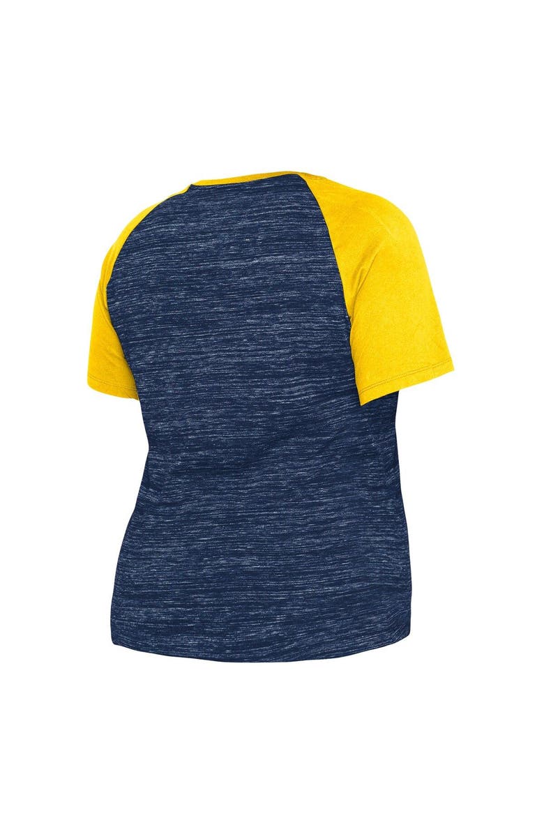 New Era Women's New Era Navy Milwaukee Brewers Plus Size Space Dye Raglan V-Neck T-Shirt, Alternate, color, Navy