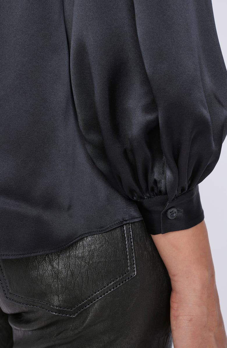 FRAME Mock Neck Silk Blouse, Alternate, color, 