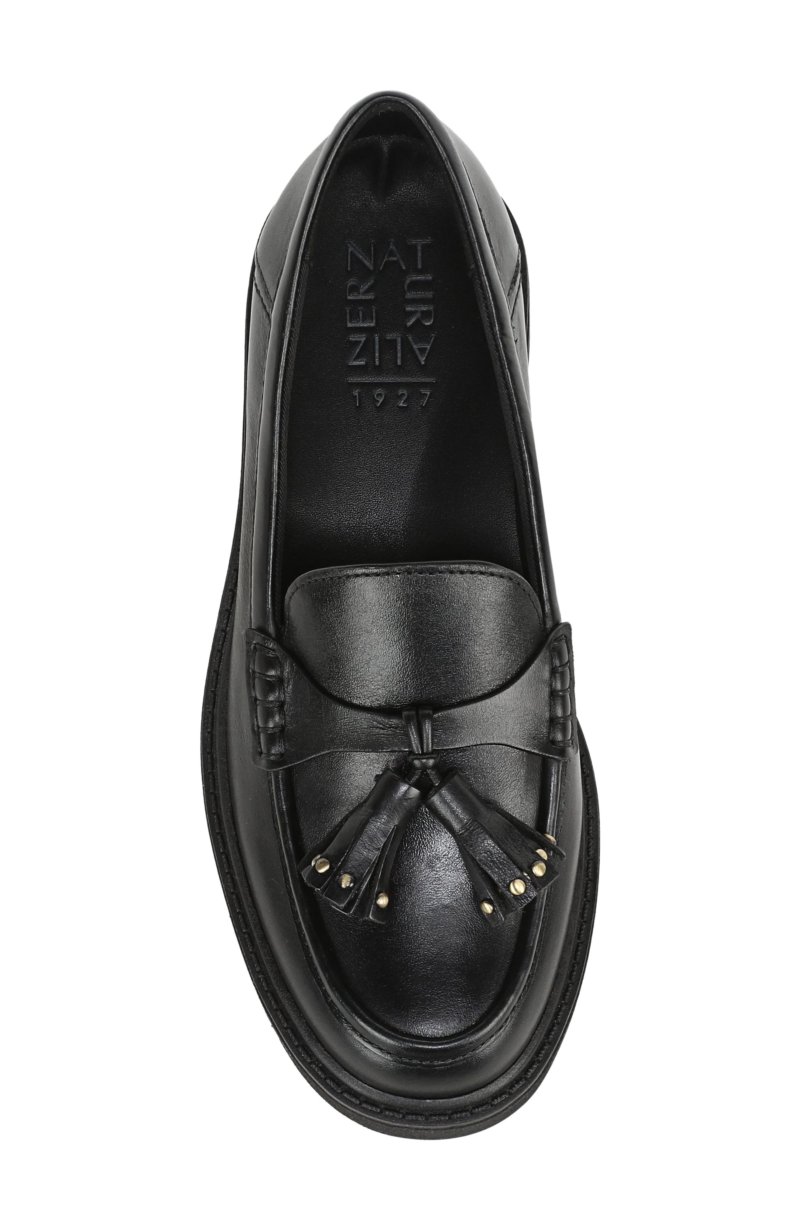 Taya Tassel Loafer, Alternate, color, BLACK GLOSSY LEATHER