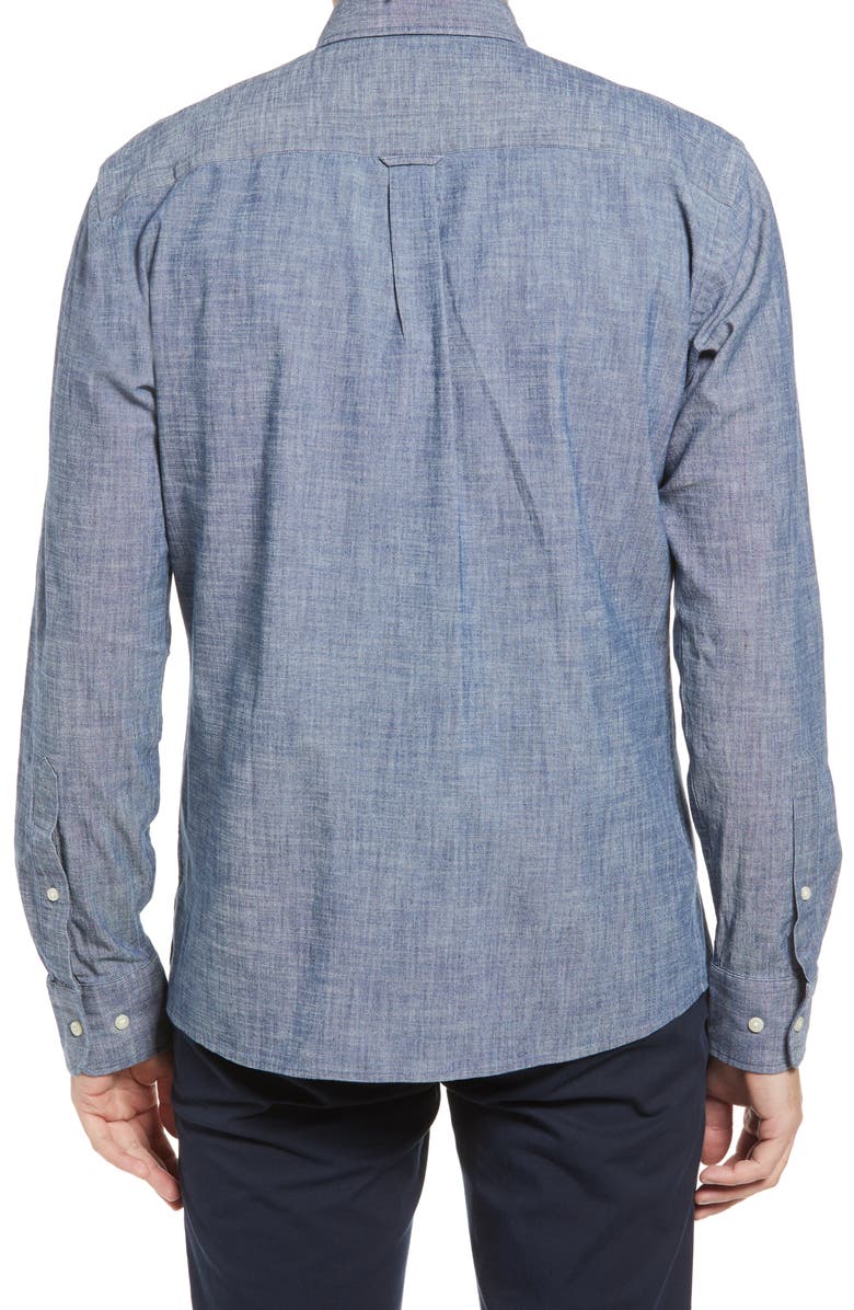 Peter Millar Tamworth Classic Fit Button-Down Chambray Shirt, Alternate, color, 
