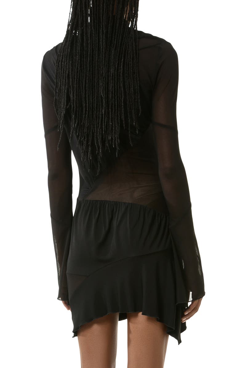 Mach & Mach Sheer Panel Turtleneck Minidress, Alternate, color, 