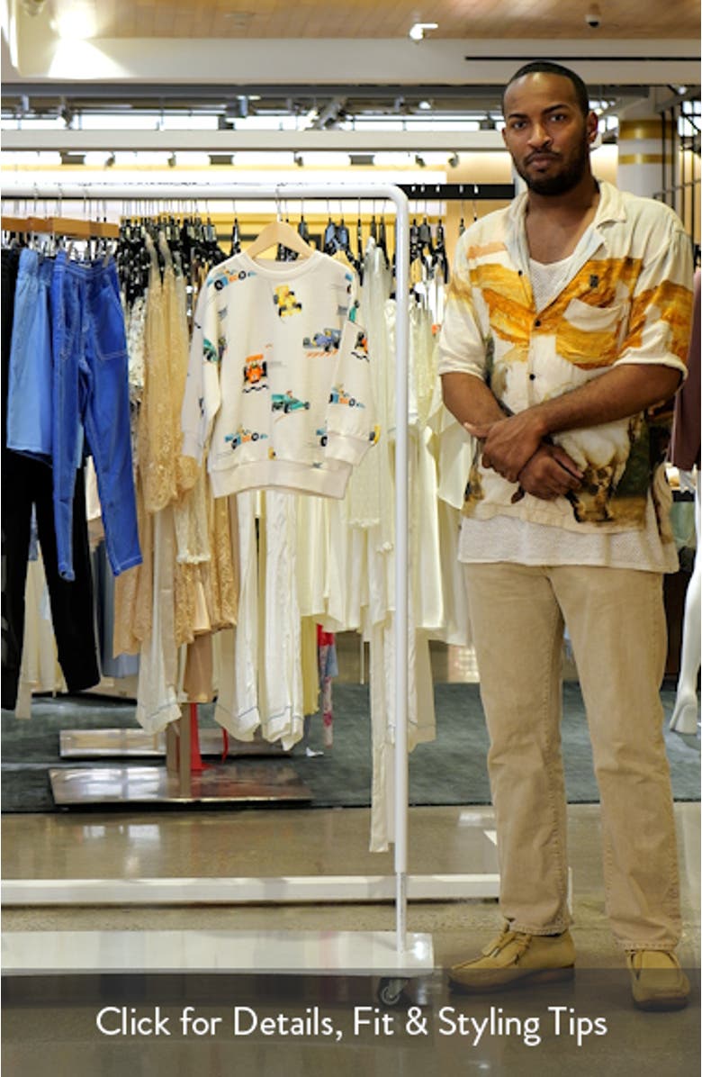 Kids' Crew Car Print Cotton Crewneck Sweatshirt, sales video thumbnail