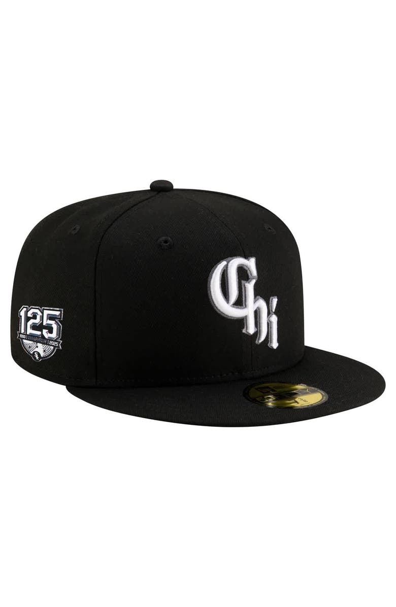 New Era Men's New Era Black Chicago White Sox 125th Anniversary 59FIFTY Snapback Hat, Alternate, color, Black