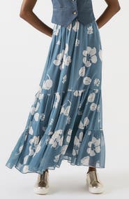 LK Bennett Rumi Floral Tiered Maxi Skirt