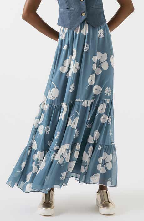 Rumi Floral Tiered Maxi Skirt