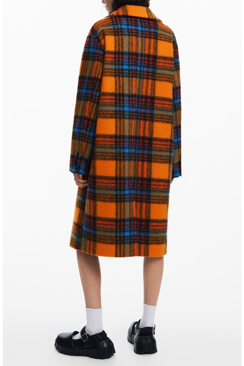 Napoles Plaid Coat, Alternate, color, ORANGE