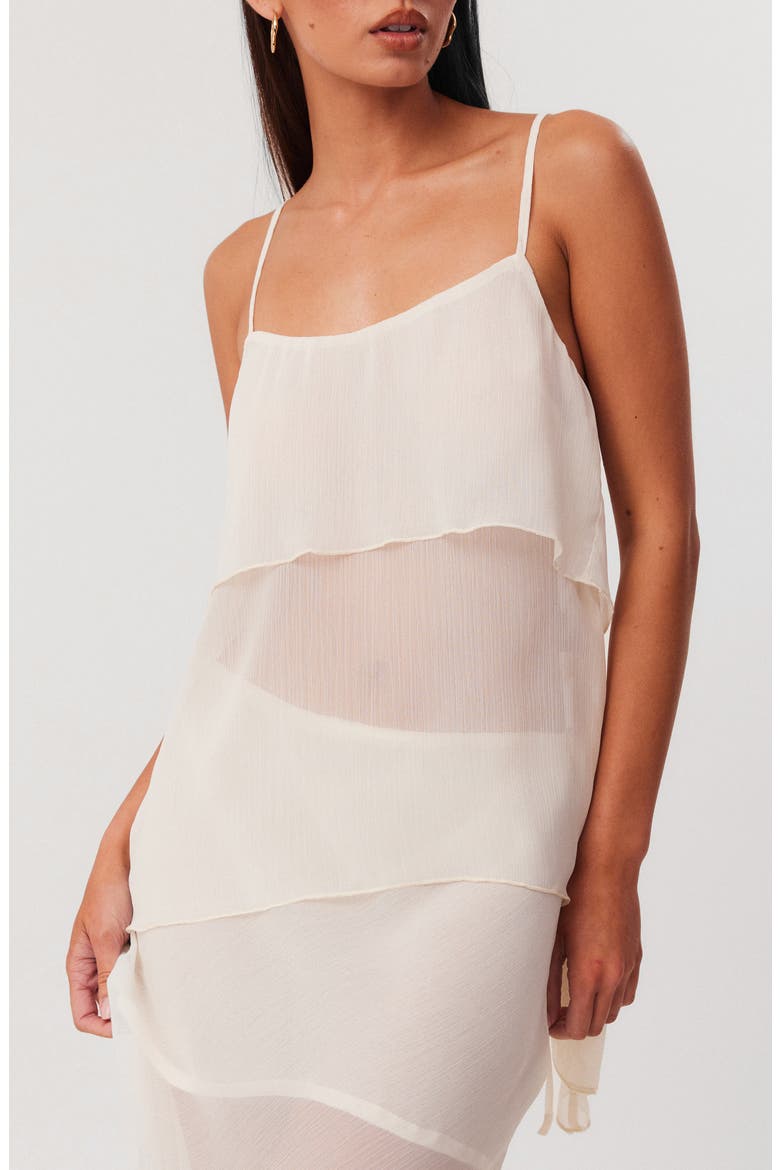 Tamara Handkerchief Hem Chiffon Cami Top, Alternate, color, OFF WHITE