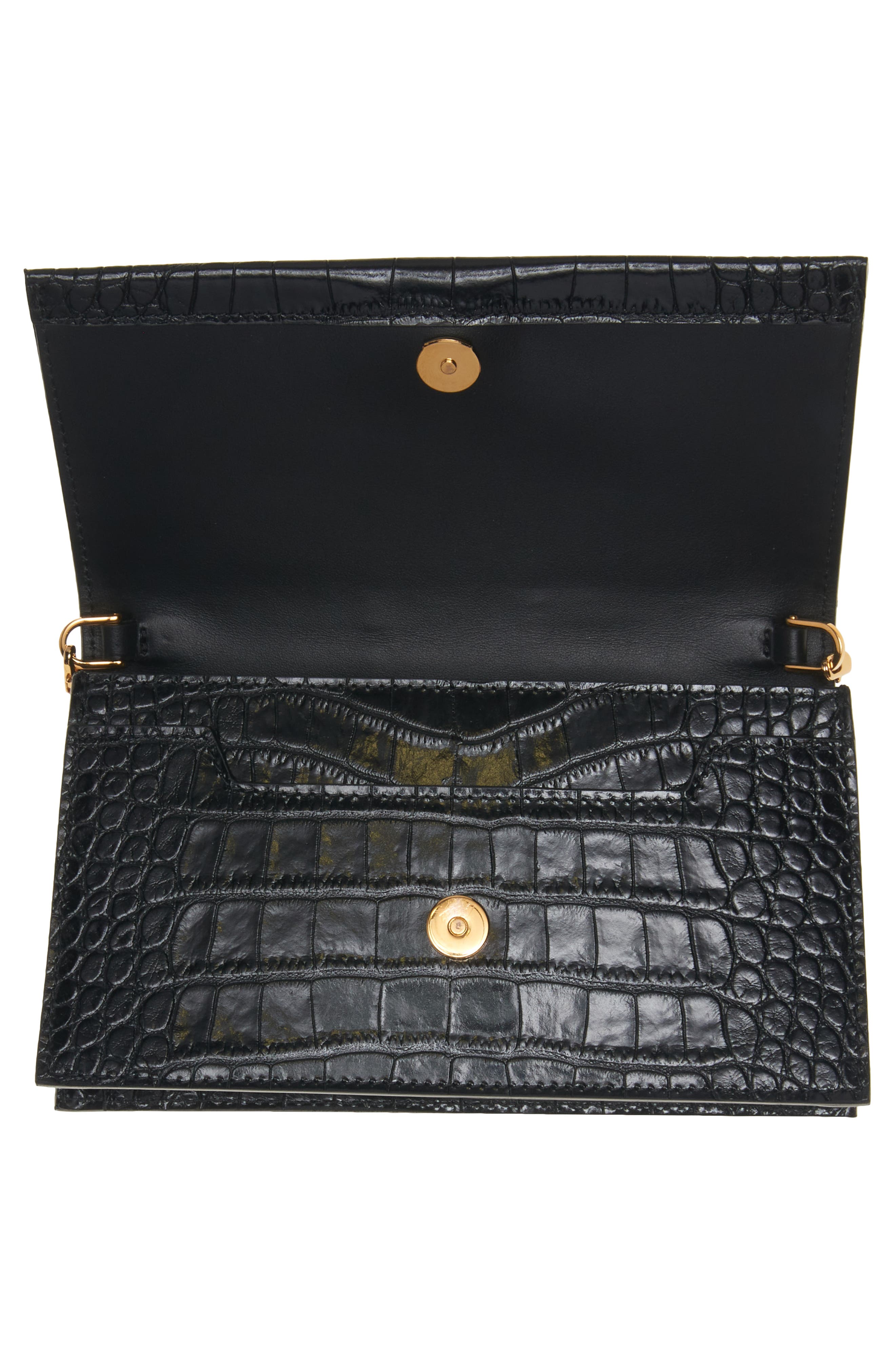 TOM FORD Mini Jennifer Croc Embossed Leather Shoulder Bag, Alternate, color, 