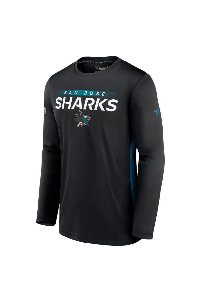 Men's Fanatics Branded Black San Jose Sharks Authentic Pro Rink Performance Long Sleeve T-Shirt, Alternate, color, Black