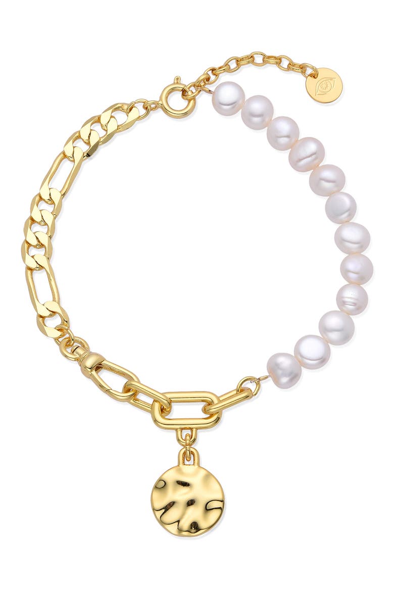 Eden Faux Pearl Bracelet, Main, color, GOLD