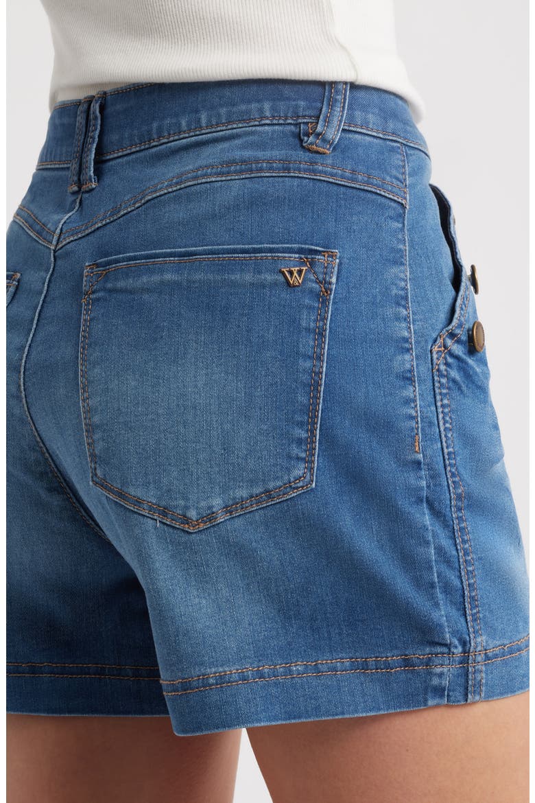 Skyrise Denim Sailor Shorts, Alternate, color, MID BLUE