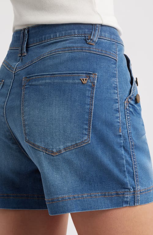 Wit & Wisdom Skyrise Denim Sailor Shorts In Mid Blue