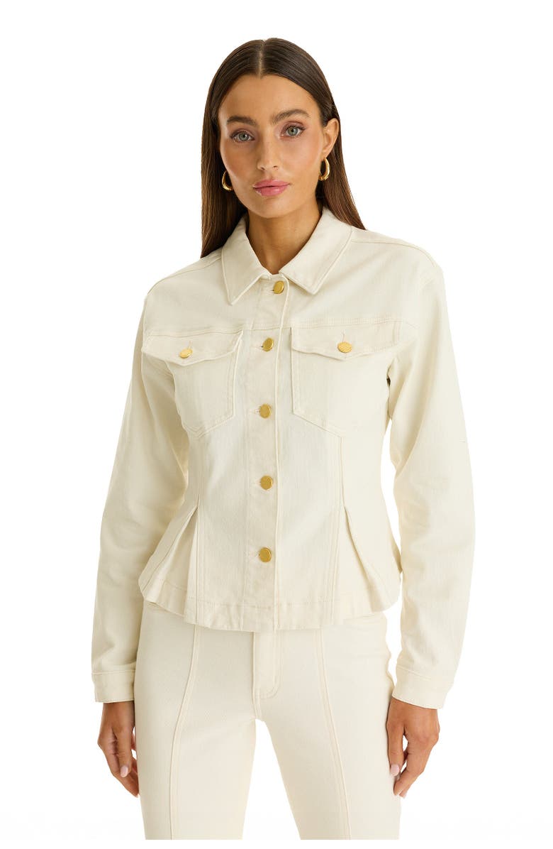 The Noli Shop Bethanie Denim Jacket, Main, color, Ivory