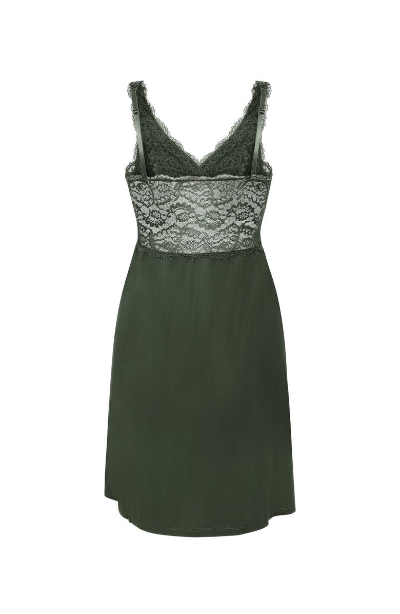 Hunkemöller Nora Lace Slip Dress, Alternate, color, Green