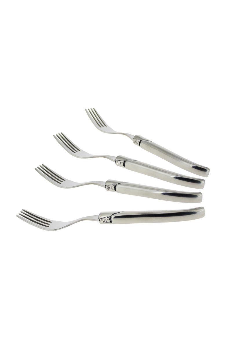 Laguiole Connoisseur Stainless Steel Steak Forks - Set of 4, Alternate, color, SILVER