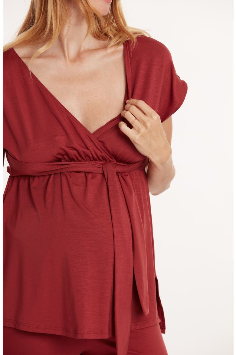 Origin pregnancy and nursing tunic, Alternate, color, TERRACOTA