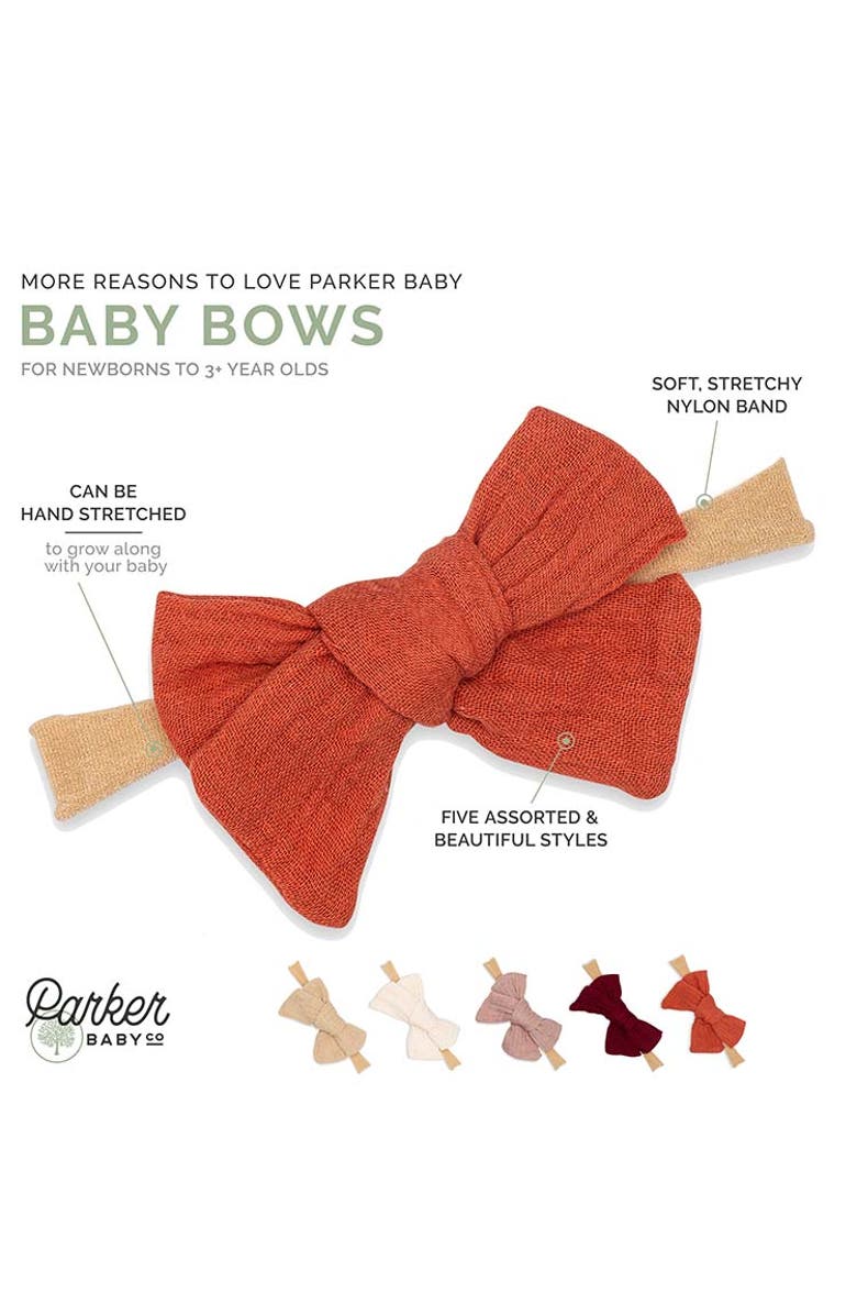 Parker Baby Co. Maple Set - Bows and Headbands - 5 Pack, Alternate, color, Maple Set