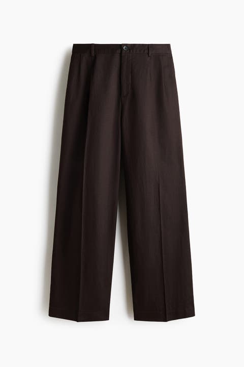 Loose Fit Linen-blend Trousers
