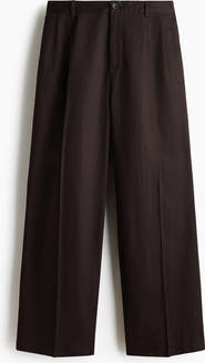 H&M Loose Fit Linen-blend Trousers