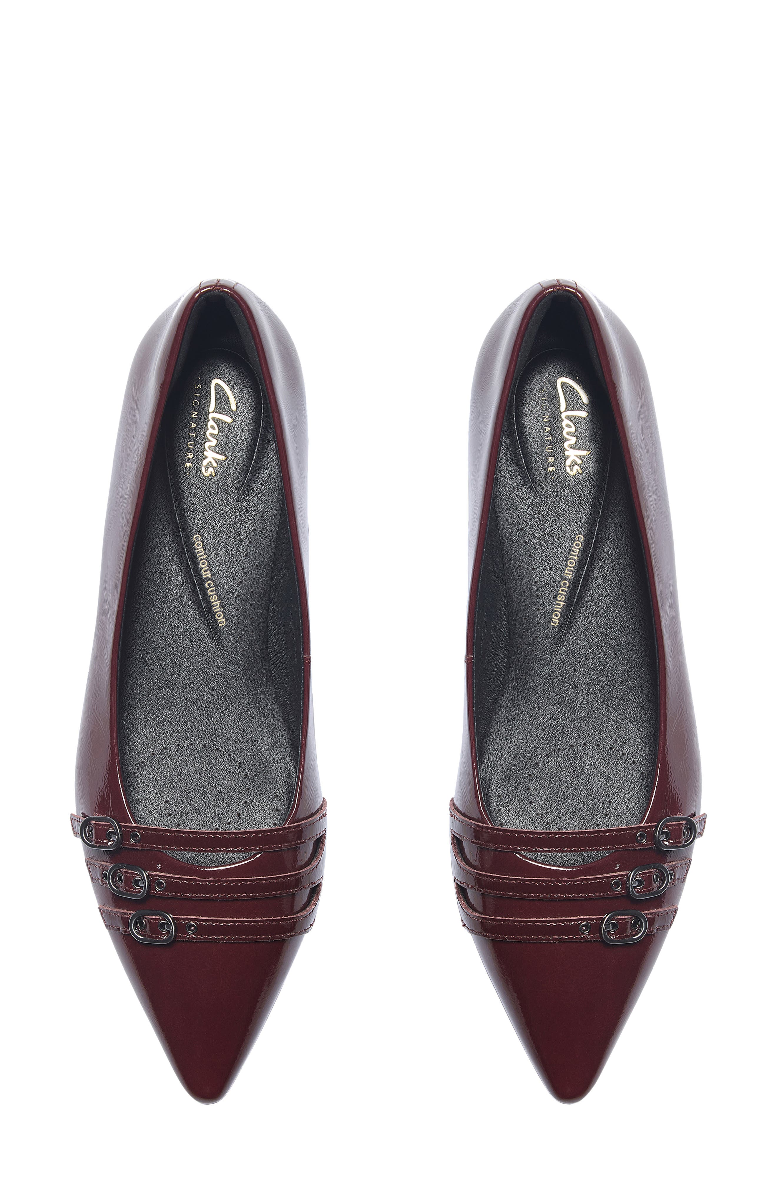 Sensa Triple Strap Flat, Alternate, color, BURGUNDY PATENT