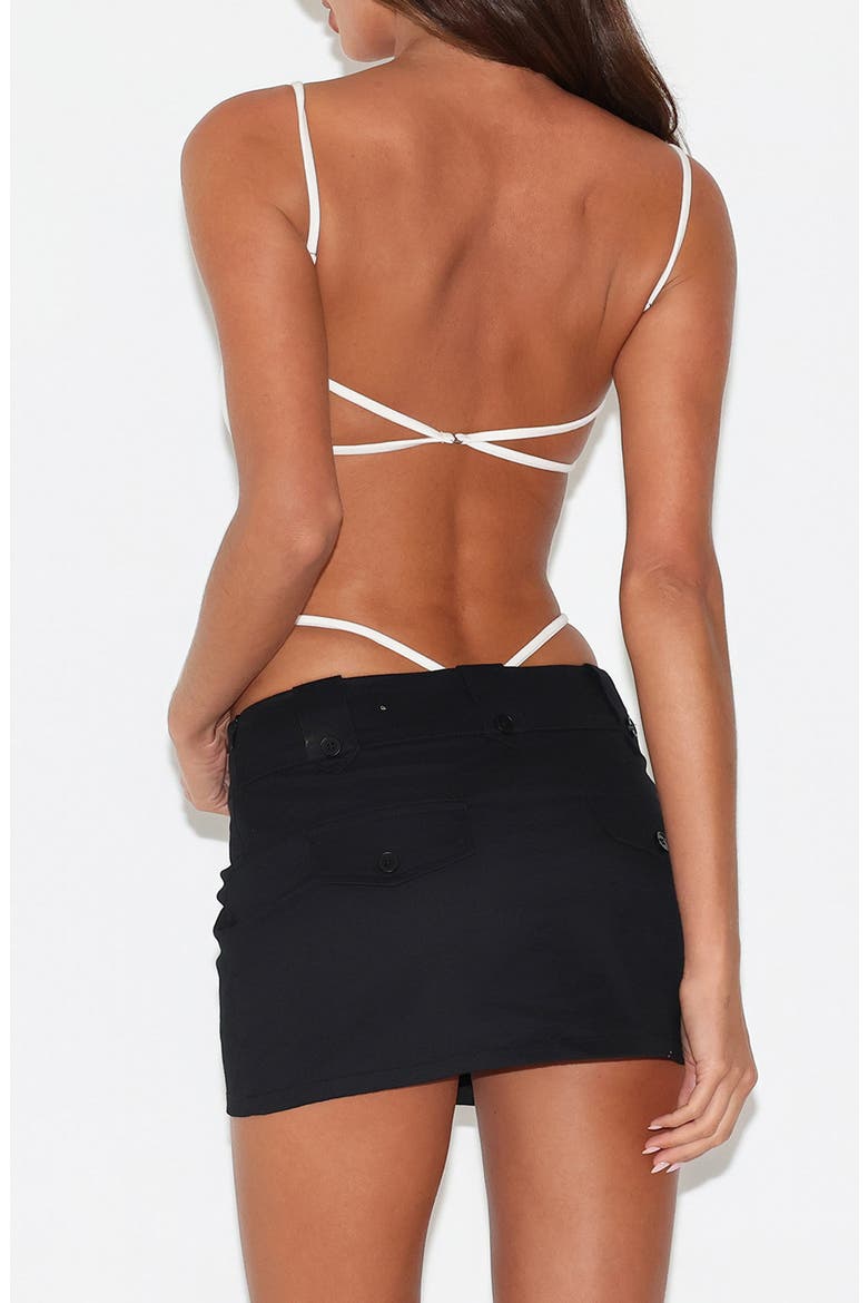 Minerva Strappy Open Back Bodysuit, Alternate, color, WHITE