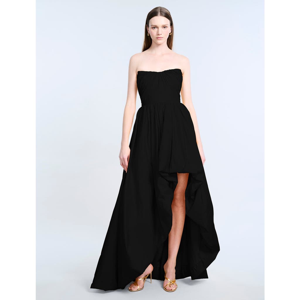 Bcbg High Slit Ball Gown In Black