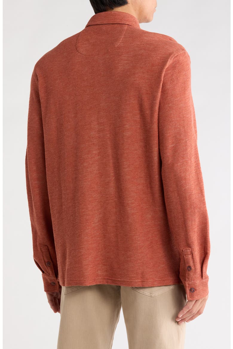 Penn Cove Long Sleeve Polo, Alternate, color, SPICY HEATHER